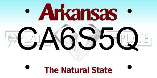 CA6S5Q Arkansas License Plate