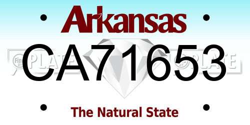 CA71653 Arkansas License Plate