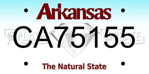 CA75155 Arkansas License Plate