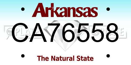CA76558 Arkansas License Plate