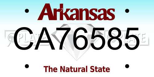CA76585 Arkansas License Plate