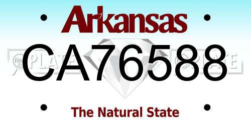 CA76588 Arkansas License Plate