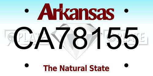 CA78155 Arkansas License Plate