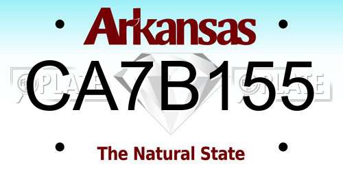 CA7B155 Arkansas License Plate