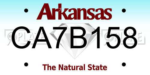 CA7B158 Arkansas License Plate