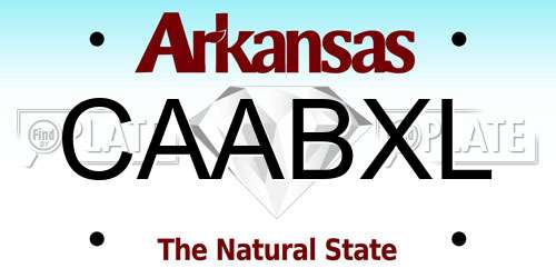 CAABXL Arkansas License Plate