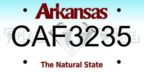 CAF3235 Arkansas License Plate