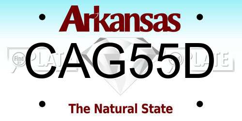 CAG55D Arkansas License Plate