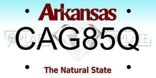 CAG85Q Arkansas License Plate