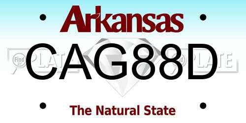 CAG88D Arkansas License Plate