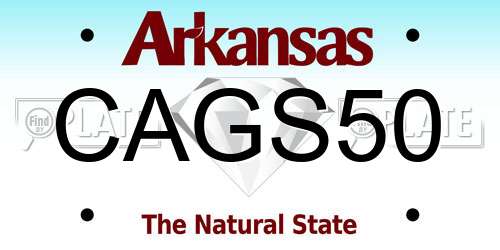 CAGS50 Arkansas License Plate
