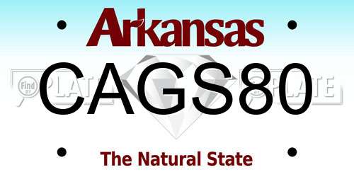CAGS80 Arkansas License Plate