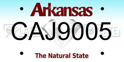 CAJ9005 Arkansas License Plate