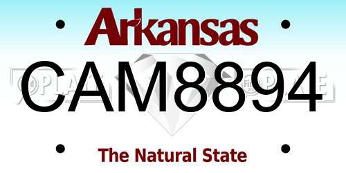 CAM8894 Arkansas License Plate