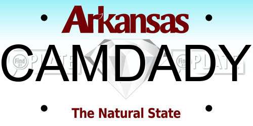 CAMDADY Arkansas License Plate