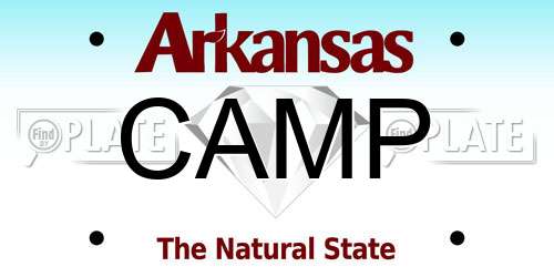 CAMP Arkansas License Plate