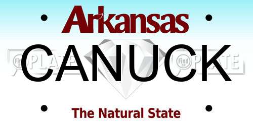 CANUCK Arkansas License Plate