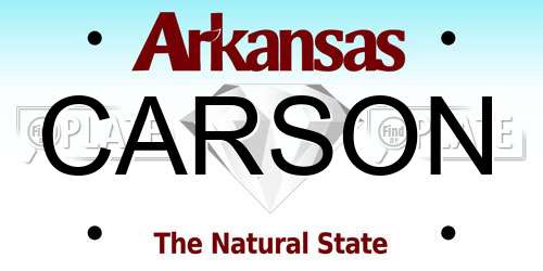 CARSON Arkansas License Plate
