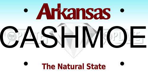 CASHMOE Arkansas License Plate