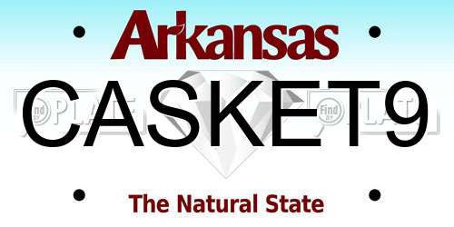 CASKET9 Arkansas License Plate