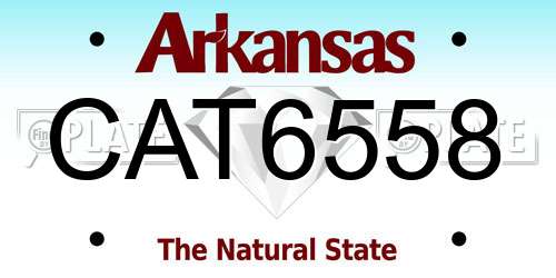 CAT6558 Arkansas License Plate