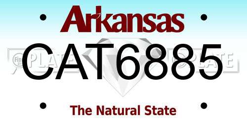 CAT6885 Arkansas License Plate