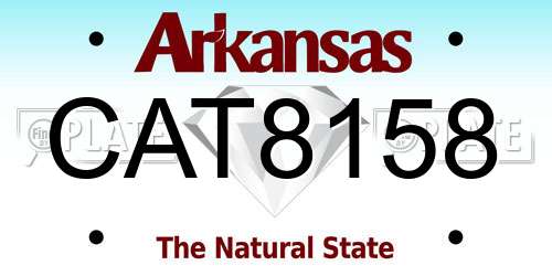CAT8158 Arkansas License Plate