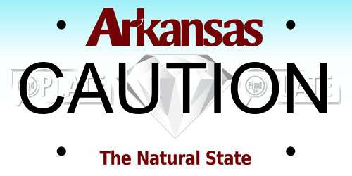 CAUTION Arkansas License Plate