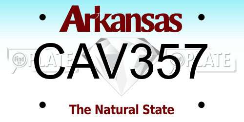 CAV357 Arkansas License Plate