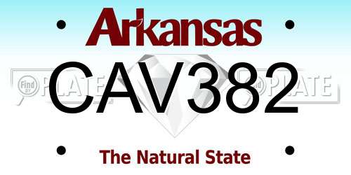 CAV382 Arkansas License Plate
