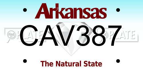 CAV387 Arkansas License Plate