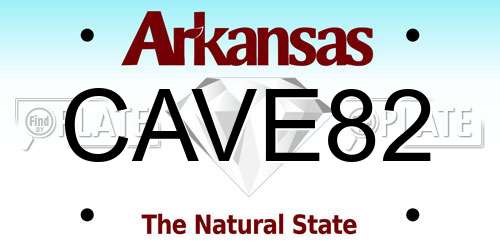 CAVE82 Arkansas License Plate