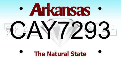 CAY7293 Arkansas License Plate