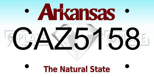 CAZ5158 Arkansas License Plate