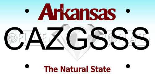 CAZGSSS Arkansas License Plate