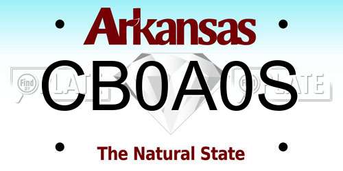 CB0A0S Arkansas License Plate