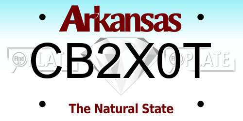 CB2X0T Arkansas License Plate