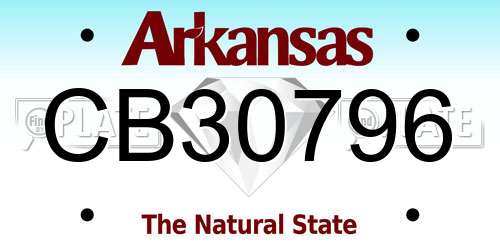 CB30796 Arkansas License Plate