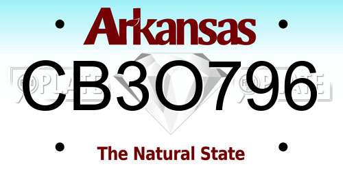 CB3O796 Arkansas License Plate