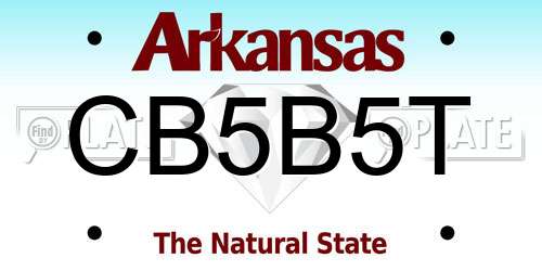 CB5B5T Arkansas License Plate