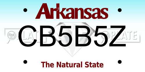 CB5B5Z Arkansas License Plate