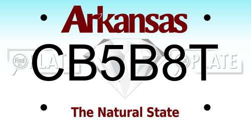 CB5B8T Arkansas License Plate