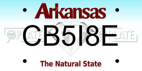 CB5I8E Arkansas License Plate