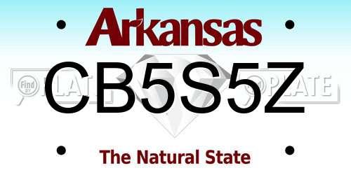 CB5S5Z Arkansas License Plate