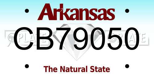 CB79050 Arkansas License Plate