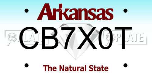 CB7X0T Arkansas License Plate