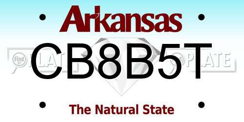 CB8B5T Arkansas License Plate