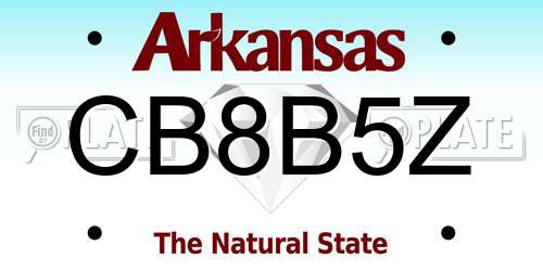 CB8B5Z Arkansas License Plate