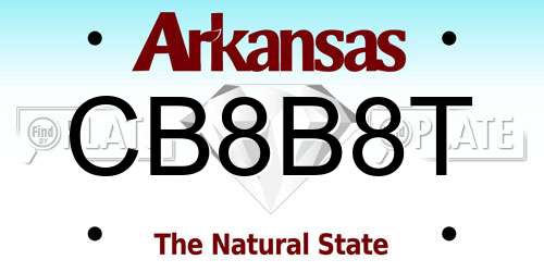 CB8B8T Arkansas License Plate