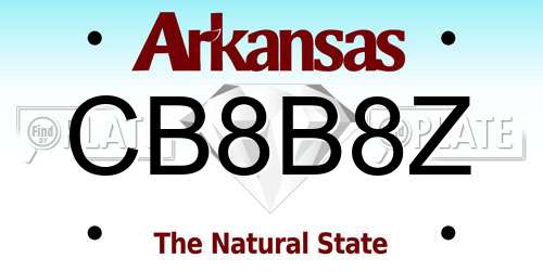 CB8B8Z Arkansas License Plate